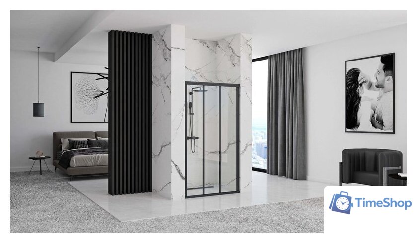 Душевая дверь Rea Alex 100 (черный/прозрачное стекло) - Изображение №6 — Интернет-магазин Time-Shop