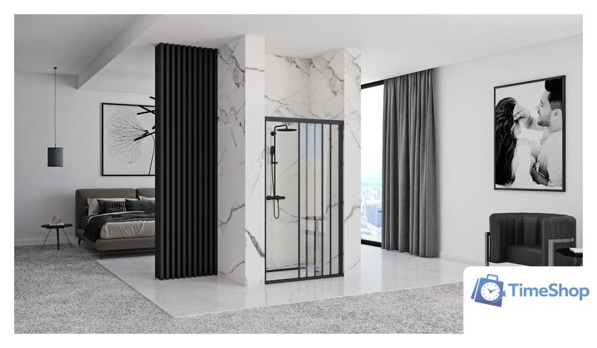 Душевая дверь Rea Alex 100 (черный/прозрачное стекло) - Изображение №9 — Интернет-магазин Time-Shop