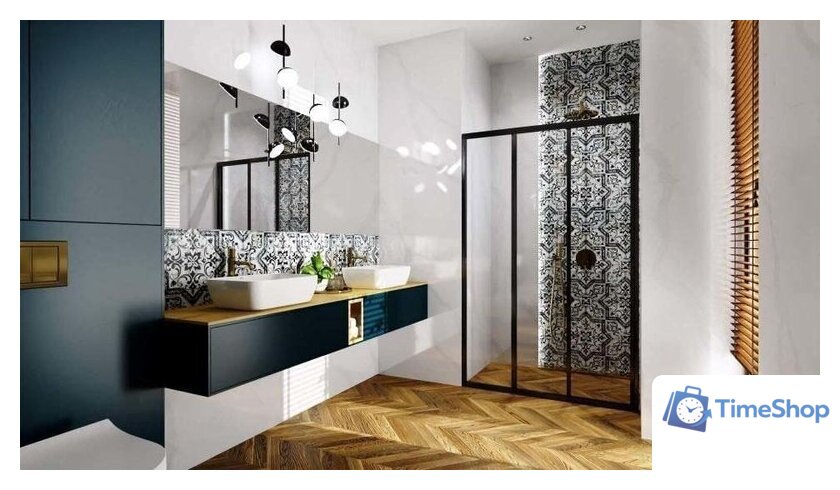 Душевая дверь Rea Alex 100 (черный/прозрачное стекло) - Изображение №4 — Интернет-магазин Time-Shop