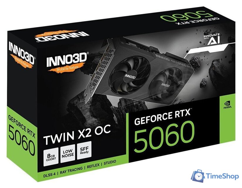 Видеокарта Inno3D GeForce RTX 5060 8GB Twin X2 OC N50602-08D7X-195071N - Изображение №3 — Интернет-магазин Time-Shop