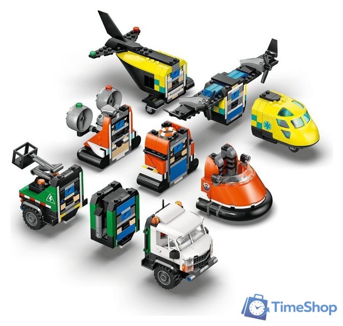 Конструктор LEGO City 60505 Ремикс самолёта, грузовика и судна на воздушной подушке - Изображение №4 — Интернет-магазин Time-Shop