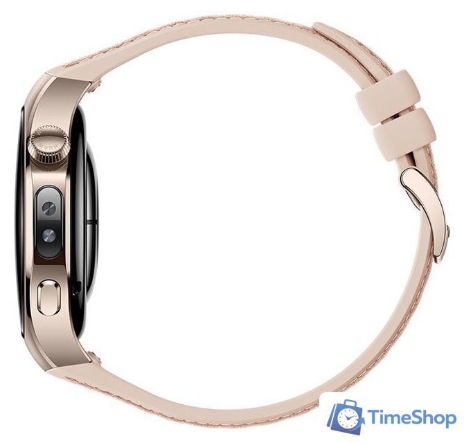 Умные часы Huawei Watch 5 42 мм (песочный, с бежевым силиконовым ремешком, международная версия) - Изображение №4 — Интернет-магазин Time-Shop
