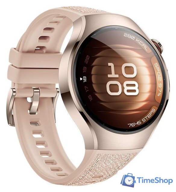 Умные часы Huawei Watch 5 42 мм (песочный, с бежевым силиконовым ремешком, международная версия) - Изображение №5 — Интернет-магазин Time-Shop
