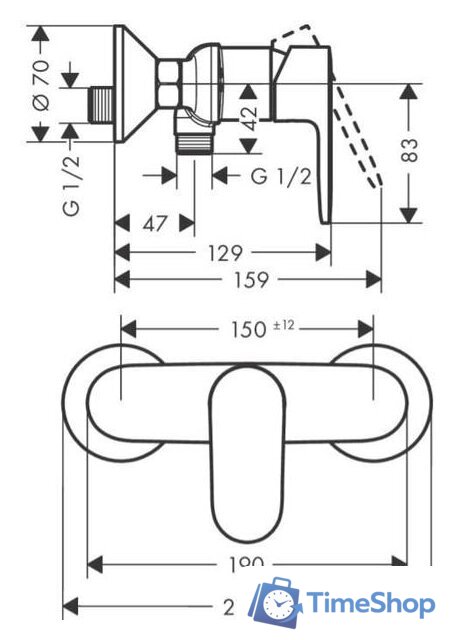 Смеситель Hansgrohe Vernis Blend 71640670 - Изображение №2 — Интернет-магазин Time-Shop