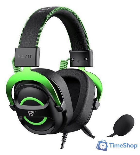 Наушники Havit Gamenote H2002e (черный/зеленый) - Изображение №8 — Интернет-магазин Time-Shop