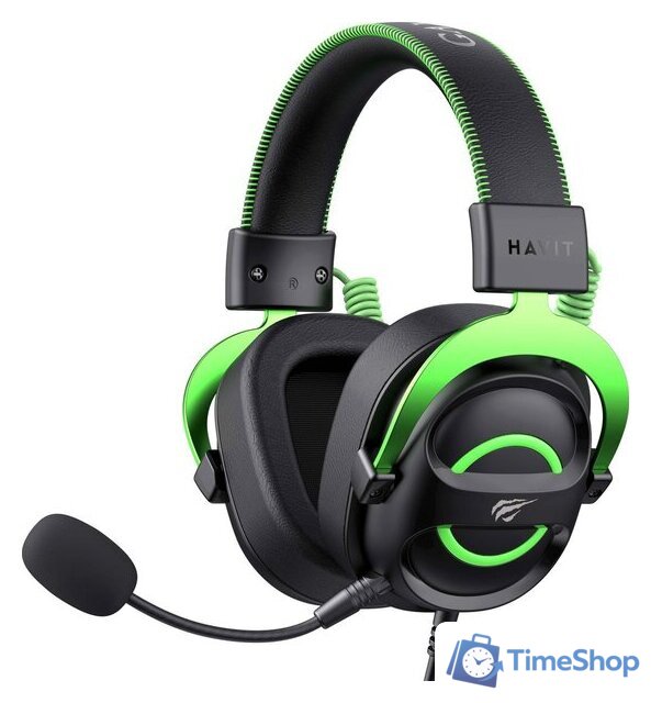 Наушники Havit Gamenote H2002e (черный/зеленый) - Изображение №1 — Интернет-магазин Time-Shop