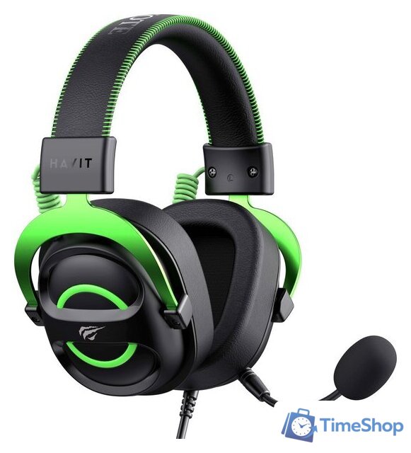 Наушники Havit Gamenote H2002e (черный/зеленый) - Изображение №2 — Интернет-магазин Time-Shop