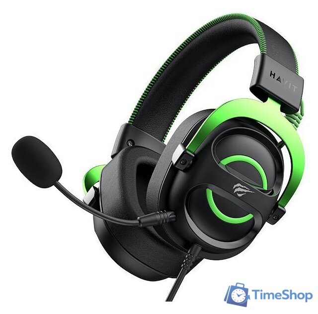 Наушники Havit Gamenote H2002e (черный/зеленый) - Изображение №9 — Интернет-магазин Time-Shop