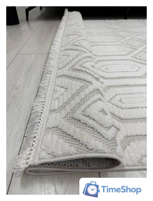 Ковер для жилой комнаты Radjab Carpet Поло Прямоугольник EN 262 12549RK (2x4, Cream) - Изображение №8 — Интернет-магазин Time-Shop