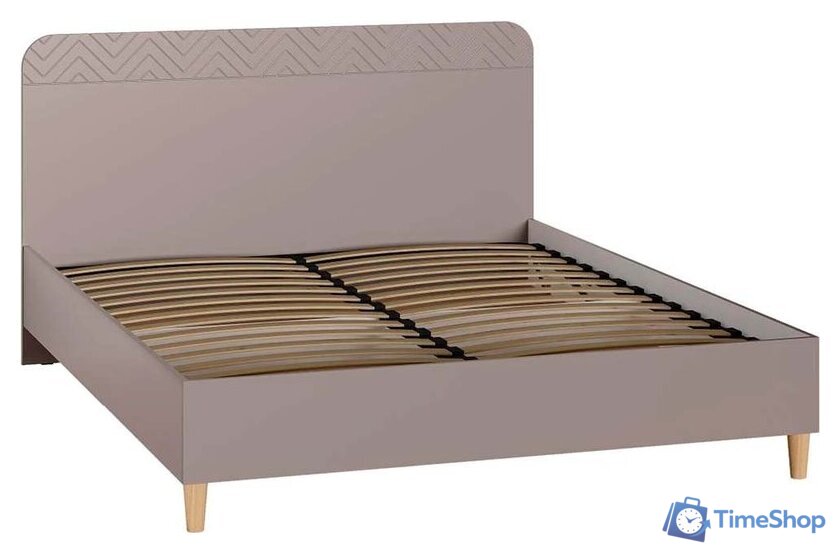 Кровать Mobi Амьен 11.44 160x200 (белый PE шагрень/веллюто капучино AG 707 ПВХ) - Изображение №1 — Интернет-магазин Time-Shop