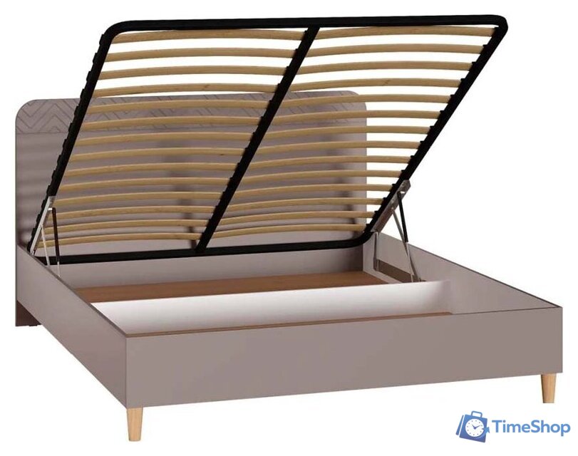 Кровать Mobi Амьен 11.44 160x200 (белый PE шагрень/веллюто капучино AG 707 ПВХ) - Изображение №2 — Интернет-магазин Time-Shop