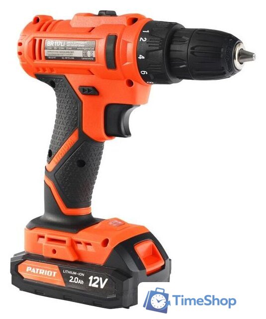 Дрель-шуруповерт Patriot BR 117Li 180301117 (с 2-мя АКБ, кейс) - Изображение №2 — Интернет-магазин Time-Shop