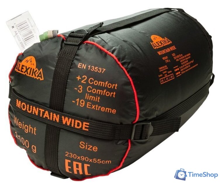 Спальный мешок AlexikA Mountain Wide (левая молния, зеленый) - Изображение №4 — Интернет-магазин Time-Shop