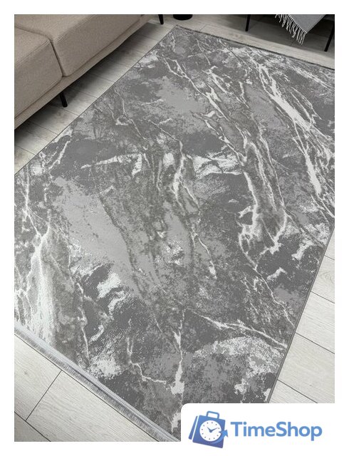 Ковер для жилой комнаты Radjab Carpet Афина Прямоугольник 9012A 12846RK (1.6x2.3, Grey/Grey) - Изображение №4 — Интернет-магазин Time-Shop