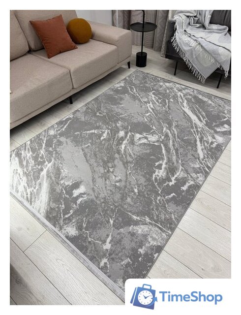 Ковер для жилой комнаты Radjab Carpet Афина Прямоугольник 9012A 12846RK (1.6x2.3, Grey/Grey) - Изображение №2 — Интернет-магазин Time-Shop