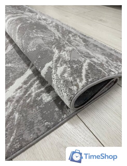 Ковер для жилой комнаты Radjab Carpet Афина Прямоугольник 9012A 12846RK (1.6x2.3, Grey/Grey) - Изображение №6 — Интернет-магазин Time-Shop