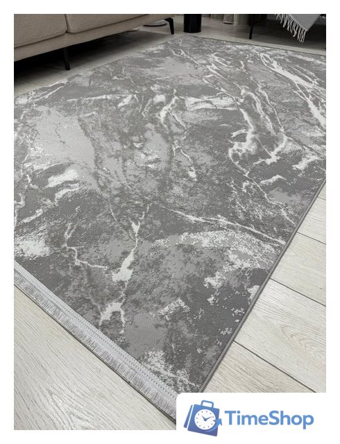 Ковер для жилой комнаты Radjab Carpet Афина Прямоугольник 9012A 12846RK (1.6x2.3, Grey/Grey) - Изображение №5 — Интернет-магазин Time-Shop