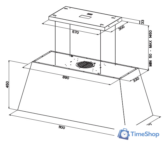 Кухонная вытяжка Faber Chloe XL IS.CG Matt F110 321.0506.537 - Изображение №3 — Интернет-магазин Time-Shop