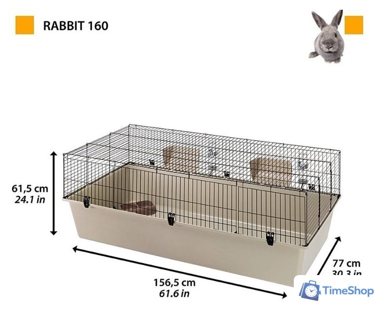 Клетка Ferplast Rabbit 160 57055517 - Изображение №5 — Интернет-магазин Time-Shop