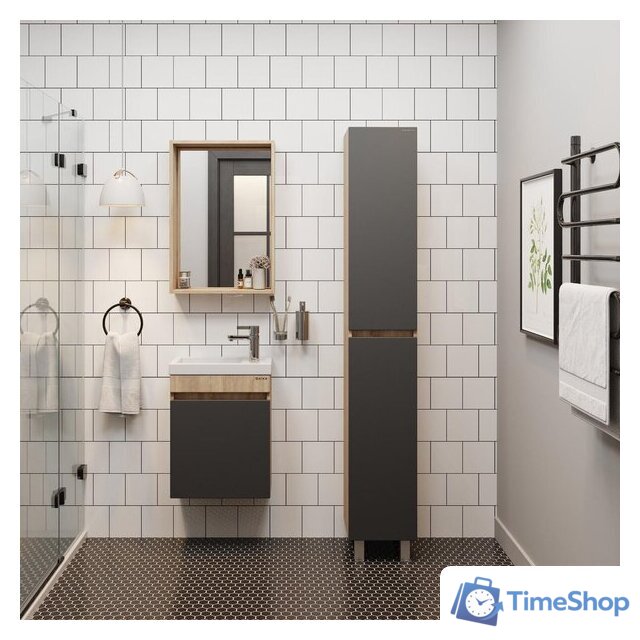  Onika Шкаф-пенал Милтон 30 403078 (серый/дуб сонома) - Изображение №2 — Интернет-магазин Time-Shop