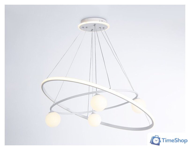 Подвесная люстра Ambrella light Comfort FL66326/1+4 WH (белый) - Изображение №3 — Интернет-магазин Time-Shop