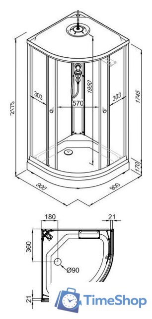 Душевая кабина Triton Мозаика А 90х90 - Изображение №10 — Интернет-магазин Time-Shop