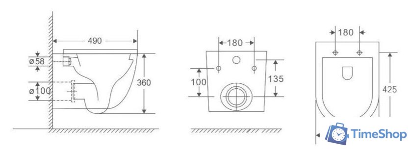 Унитаз подвесной Berges Wasserhaus Okus Rimless 043392 (с сиденьем) - Изображение №9 — Интернет-магазин Time-Shop