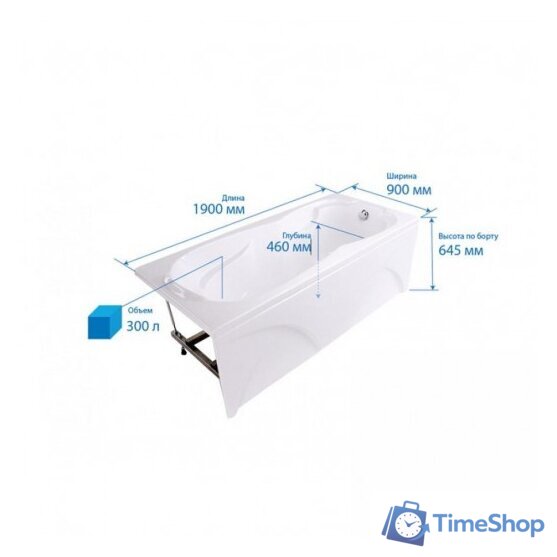 Ванна Triton Персей 190x90 Базовая Flat (с гидромассажем) - Изображение №2 — Интернет-магазин Time-Shop