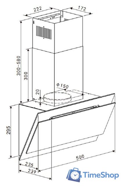 Кухонная вытяжка Hietzel CHV 5029G BL - Изображение №3 — Интернет-магазин Time-Shop
