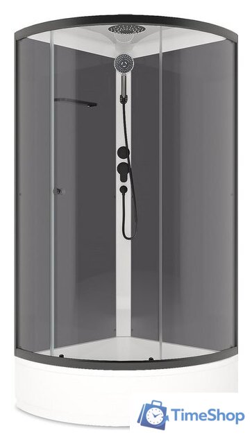Душевая кабина Domani-Spa Simple 99 Mid 90x90 DS01Sm99MGrCl00.Gt-V1.2-Black - Изображение №1 — Интернет-магазин Time-Shop