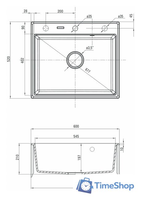 Кухонная мойка Deante Andante ZQN S103 (серый металлик) - Изображение №2 — Интернет-магазин Time-Shop