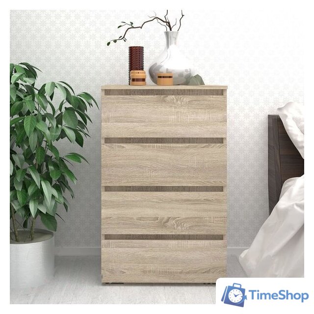 Комод Кортекс-мебель Бари 60 4ш (дуб сонома/дуб сонома/дуб сонома) - Изображение №3 — Интернет-магазин Time-Shop