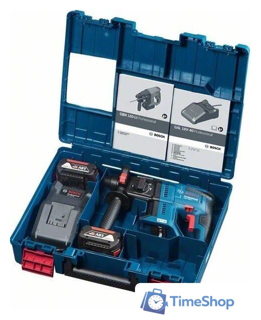 Перфоратор Bosch GBH 180-LI Professional 0611911121 (с 2-мя АКБ, кейс) - Изображение №3 — Интернет-магазин Time-Shop