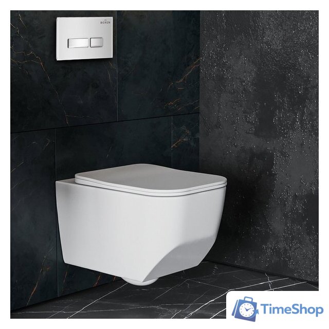 Унитаз подвесной Roxen Porto One Rimless 6 в 1 StounFix Dual Fresh 639404 (белое стекло) - Изображение №12 — Интернет-магазин Time-Shop