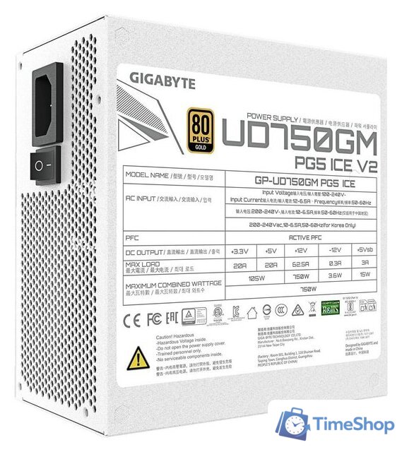 Блок питания Gigabyte UD750GM PG5 V2 ICE - Изображение №5 — Интернет-магазин Time-Shop
