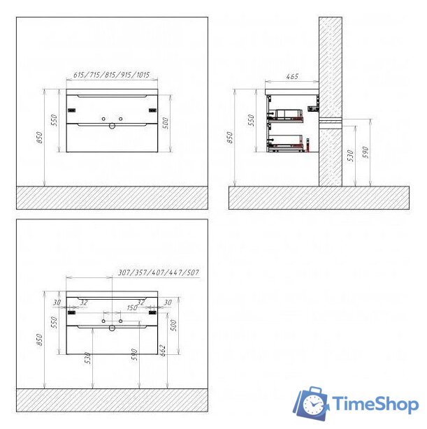  BelBagno Тумба под умывальник Etna-700-2C-SO-BO-P (bianco opaco) - Изображение №3 — Интернет-магазин Time-Shop