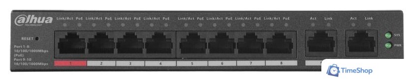 Управляемый коммутатор 2-го уровня Dahua DH-CS4010-8GT-110 - Изображение №2 — Интернет-магазин Time-Shop