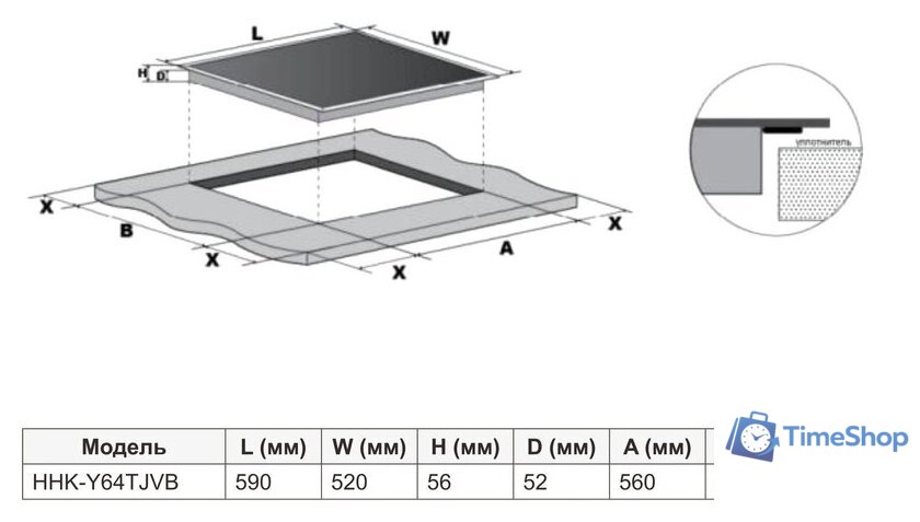 Варочная панель Haier HHK-Y64TJVB - Изображение №5 — Интернет-магазин Time-Shop