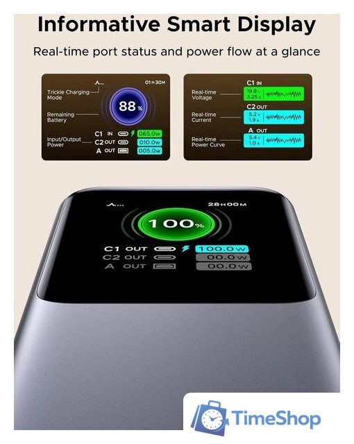 Внешний аккумулятор Ugreen PB726 95670B 20000mAh (серый) - Изображение №10 — Интернет-магазин Time-Shop