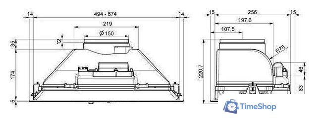 Кухонная вытяжка Elikor Pandora 52П-450 КВ 231044 (серый) - Изображение №3 — Интернет-магазин Time-Shop