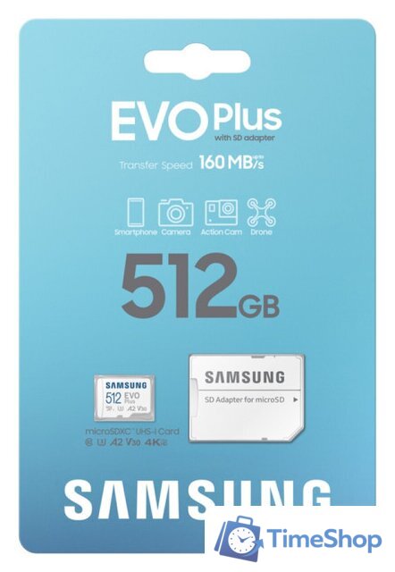 Карта памяти Samsung EVO Plus 2024 microSDXC 512GB (с адаптером) - Изображение №6 — Интернет-магазин Time-Shop