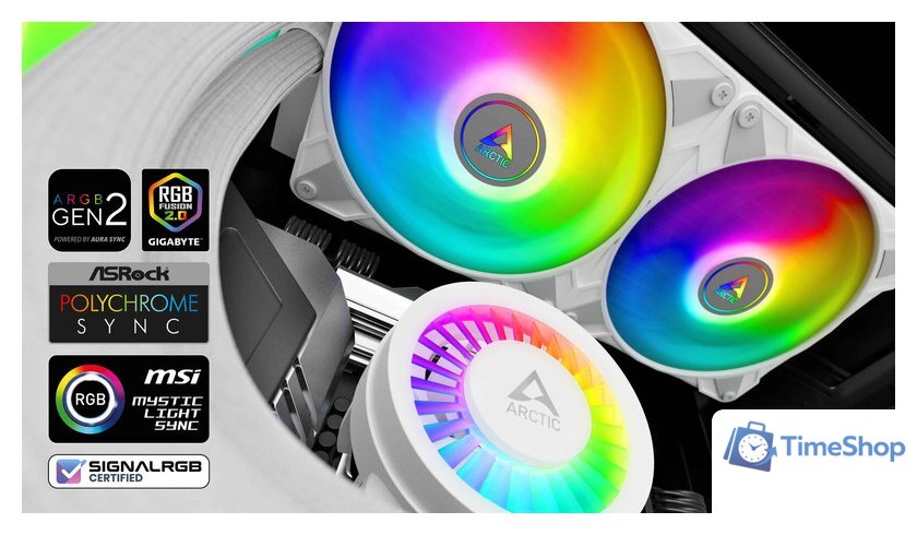 Система жидкостного охлаждения для процессора Arctic Liquid Freezer III 280 A-RGB White ACFRE00151A - Изображение №8 — Интернет-магазин Time-Shop