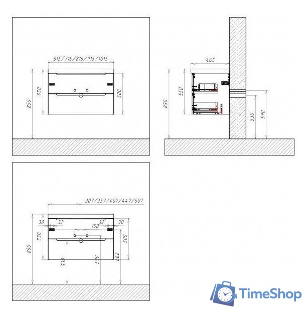  BelBagno Тумба под умывальник Etna-900-2C-SO-RW-P (rovere moro) - Изображение №3 — Интернет-магазин Time-Shop