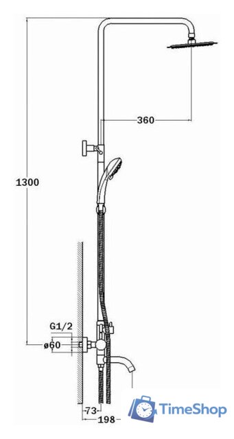 Душевая система  G.Lauf ZAP16-A090 - Изображение №3 — Интернет-магазин Time-Shop