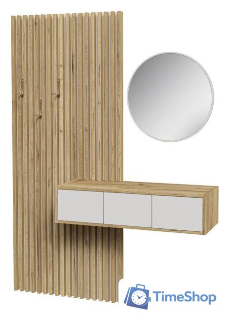 Стенка Интерлиния Lagom-2 LG-P (белый платинум/дуб золотой) - Изображение №1 — Интернет-магазин Time-Shop