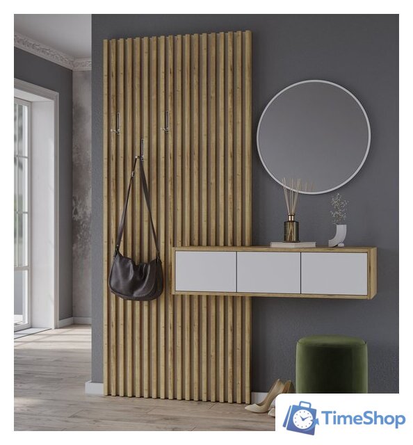 Стенка Интерлиния Lagom-2 LG-P (белый платинум/дуб золотой) - Изображение №2 — Интернет-магазин Time-Shop