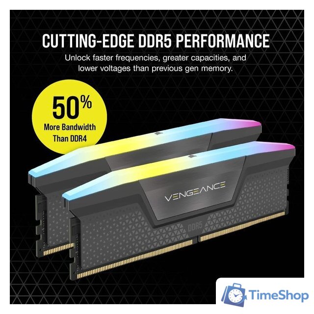 Оперативная память Corsair Vengeance RGB 2x16ГБ DDR5 6400 МГц CMH32GX5M2B6400Z32 - Изображение №3 — Интернет-магазин Time-Shop