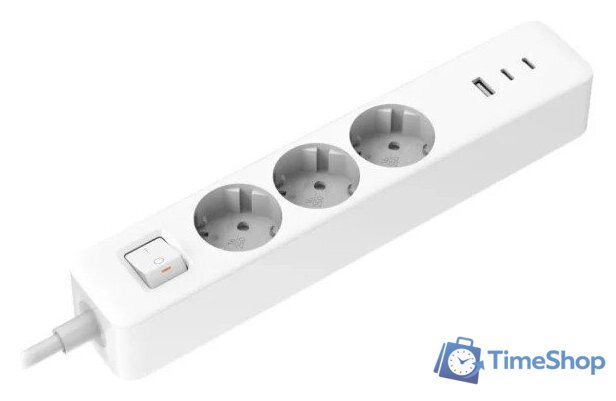 Удлинитель Xiaomi Mi Power Strip 20W 2C1A XMCXB01EU (USB Type-A + 2 USB Type-C, белый, международная версия) - Изображение №1 — Интернет-магазин Time-Shop
