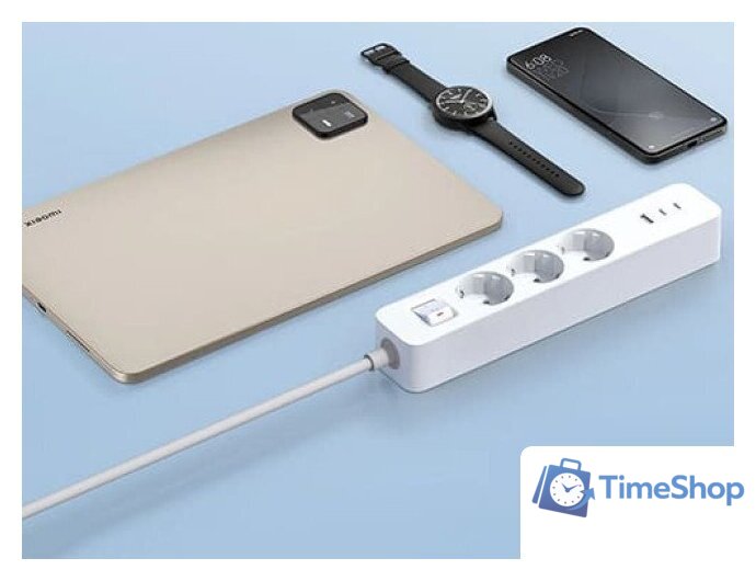 Удлинитель Xiaomi Mi Power Strip 20W 2C1A XMCXB01EU (USB Type-A + 2 USB Type-C, белый, международная версия) - Изображение №8 — Интернет-магазин Time-Shop