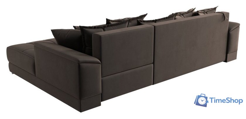 Угловой диван Лига диванов НордСтар правый 121109 (велюр коричневый/подушки велюр коричневый) - Изображение №8 — Интернет-магазин Time-Shop